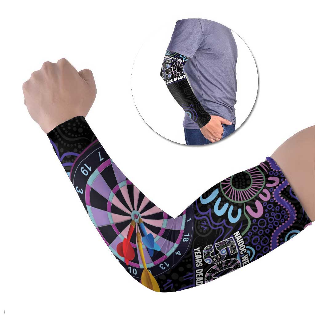 First Nations Darts NAIDOC 2026 Arm Sleeves Aboriginal Dot Art Dartboard Purple
