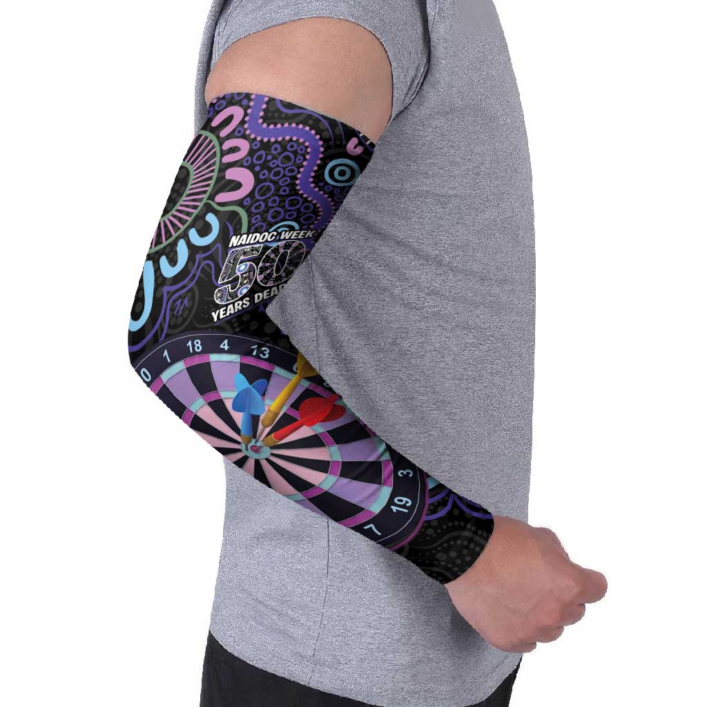 First Nations Darts NAIDOC 2026 Arm Sleeves Aboriginal Dot Art Dartboard Purple