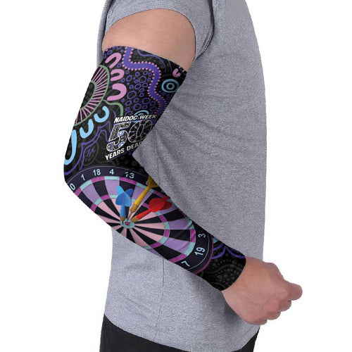 First Nations Darts NAIDOC 2026 Arm Sleeves Aboriginal Dot Art Dartboard Purple
