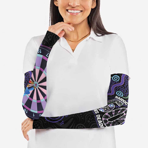 First Nations Darts NAIDOC 2026 Arm Sleeves Aboriginal Dot Art Dartboard Purple