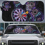 First Nations Darts NAIDOC 2026 Auto Sun Shade Aboriginal Dot Art Dartboard Purple