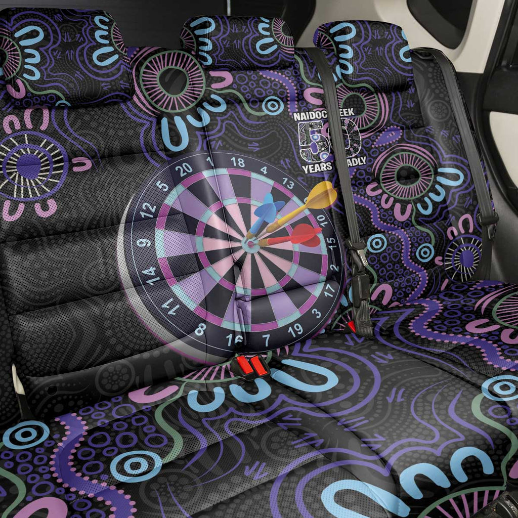 First Nations Darts NAIDOC 2026 Back Car Seat Cover Aboriginal Dot Art Dartboard Purple
