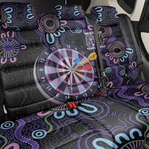 First Nations Darts NAIDOC 2026 Back Car Seat Cover Aboriginal Dot Art Dartboard Purple