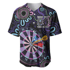 First Nations Darts NAIDOC 2026 Baseball Jersey Aboriginal Dot Art Dartboard Purple