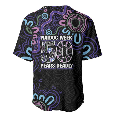 First Nations Darts NAIDOC 2026 Baseball Jersey Aboriginal Dot Art Dartboard Purple
