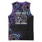 First Nations Darts NAIDOC 2026 Basketball Jersey Aboriginal Dot Art Dartboard Purple