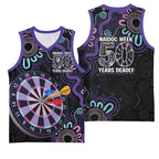 First Nations Darts NAIDOC 2026 Basketball Jersey Aboriginal Dot Art Dartboard Purple