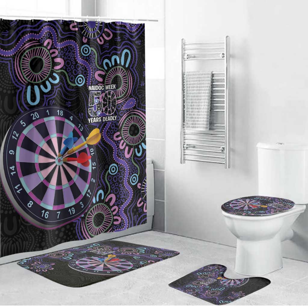 First Nations Darts NAIDOC 2026 Bathroom Set Aboriginal Dot Art Dartboard Purple