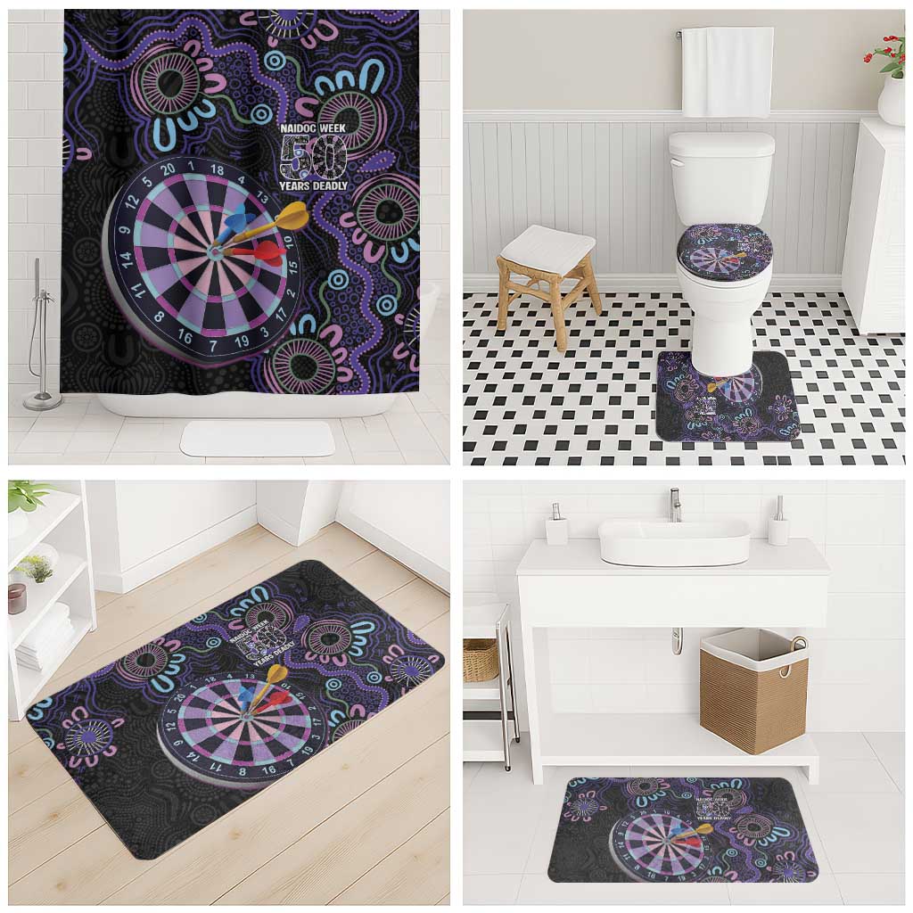 First Nations Darts NAIDOC 2026 Bathroom Set Aboriginal Dot Art Dartboard Purple