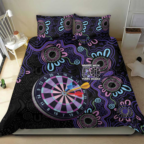 First Nations Darts NAIDOC 2026 Bedding Set Aboriginal Dot Art Dartboard Purple