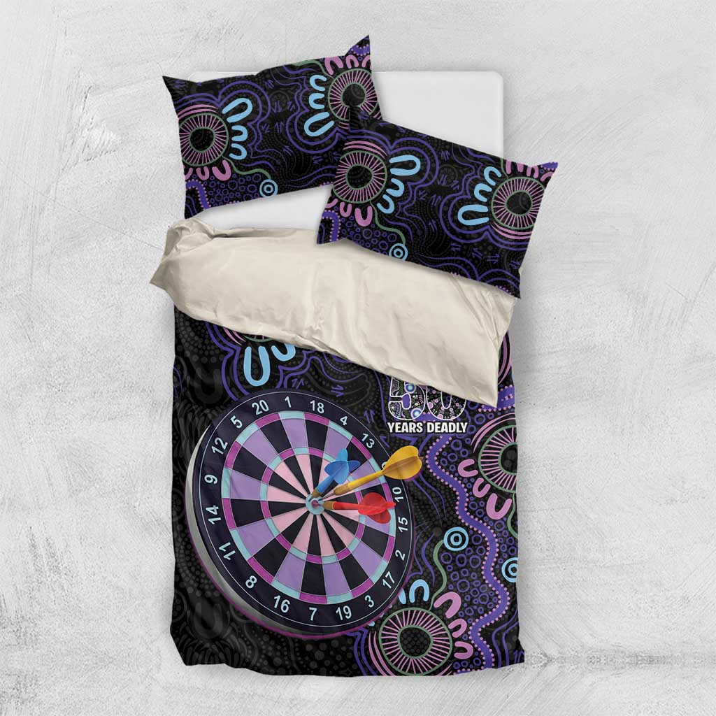 First Nations Darts NAIDOC 2026 Bedding Set Aboriginal Dot Art Dartboard Purple