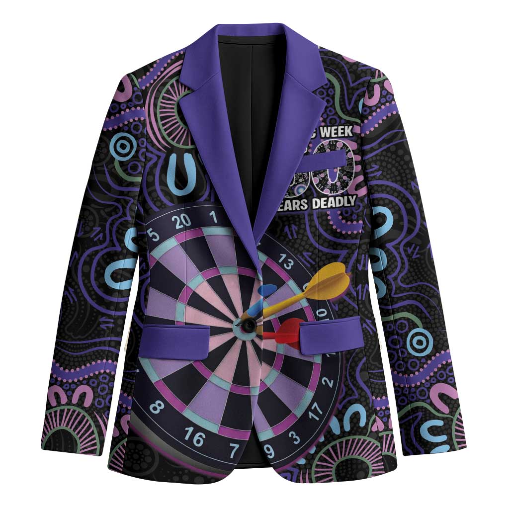 First Nations Darts NAIDOC 2026 Blazer Aboriginal Dot Art Dartboard Purple
