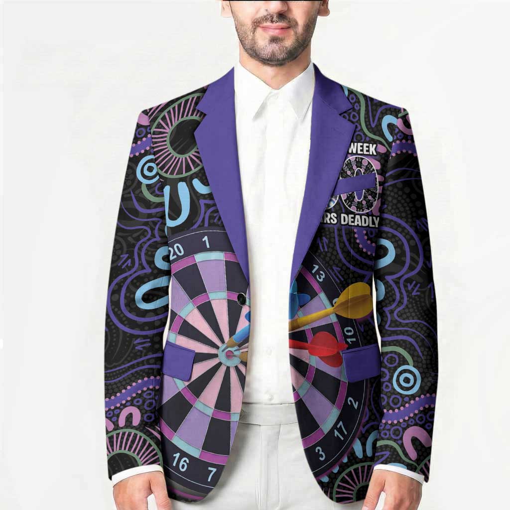 First Nations Darts NAIDOC 2026 Blazer Aboriginal Dot Art Dartboard Purple