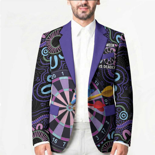 First Nations Darts NAIDOC 2026 Blazer Aboriginal Dot Art Dartboard Purple