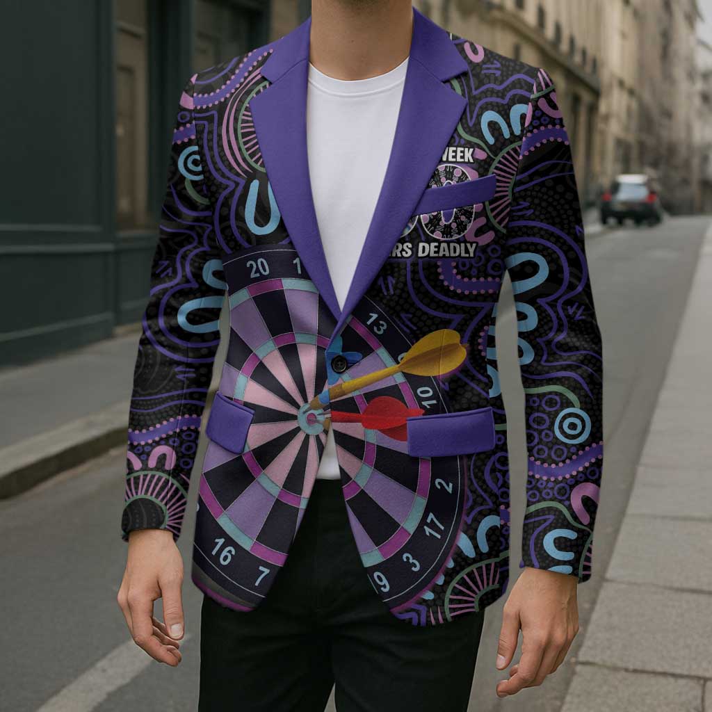 First Nations Darts NAIDOC 2026 Blazer Aboriginal Dot Art Dartboard Purple