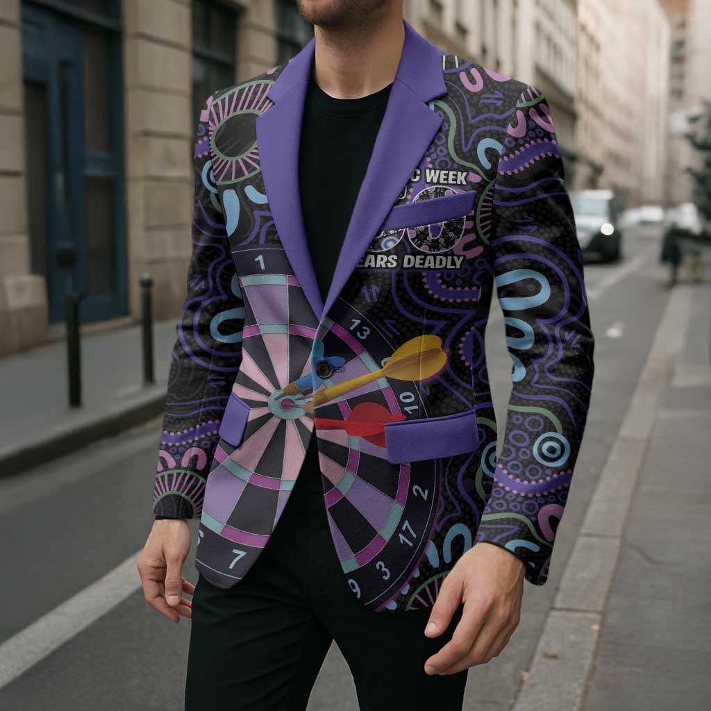 First Nations Darts NAIDOC 2026 Blazer Aboriginal Dot Art Dartboard Purple