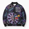 First Nations Darts NAIDOC 2026 Bomber Puffer Jacket Aboriginal Dot Art Dartboard Purple