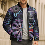 First Nations Darts NAIDOC 2026 Bomber Puffer Jacket Aboriginal Dot Art Dartboard Purple