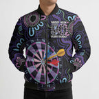 First Nations Darts NAIDOC 2026 Bomber Puffer Jacket Aboriginal Dot Art Dartboard Purple