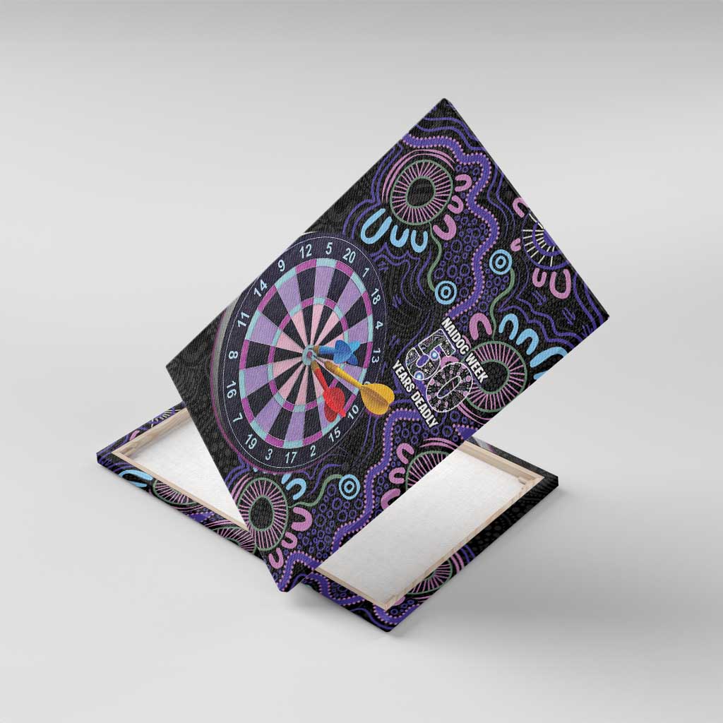 First Nations Darts NAIDOC 2026 Canvas Wall Art Aboriginal Dot Art Dartboard Purple