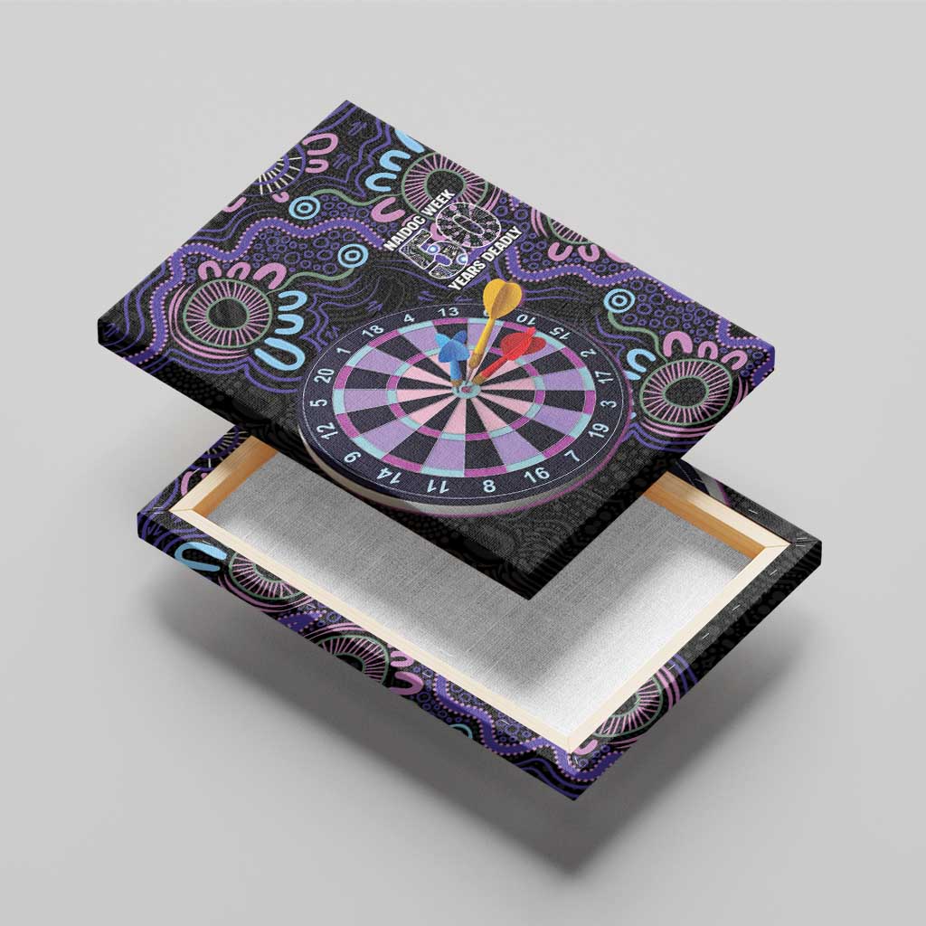 First Nations Darts NAIDOC 2026 Canvas Wall Art Aboriginal Dot Art Dartboard Purple