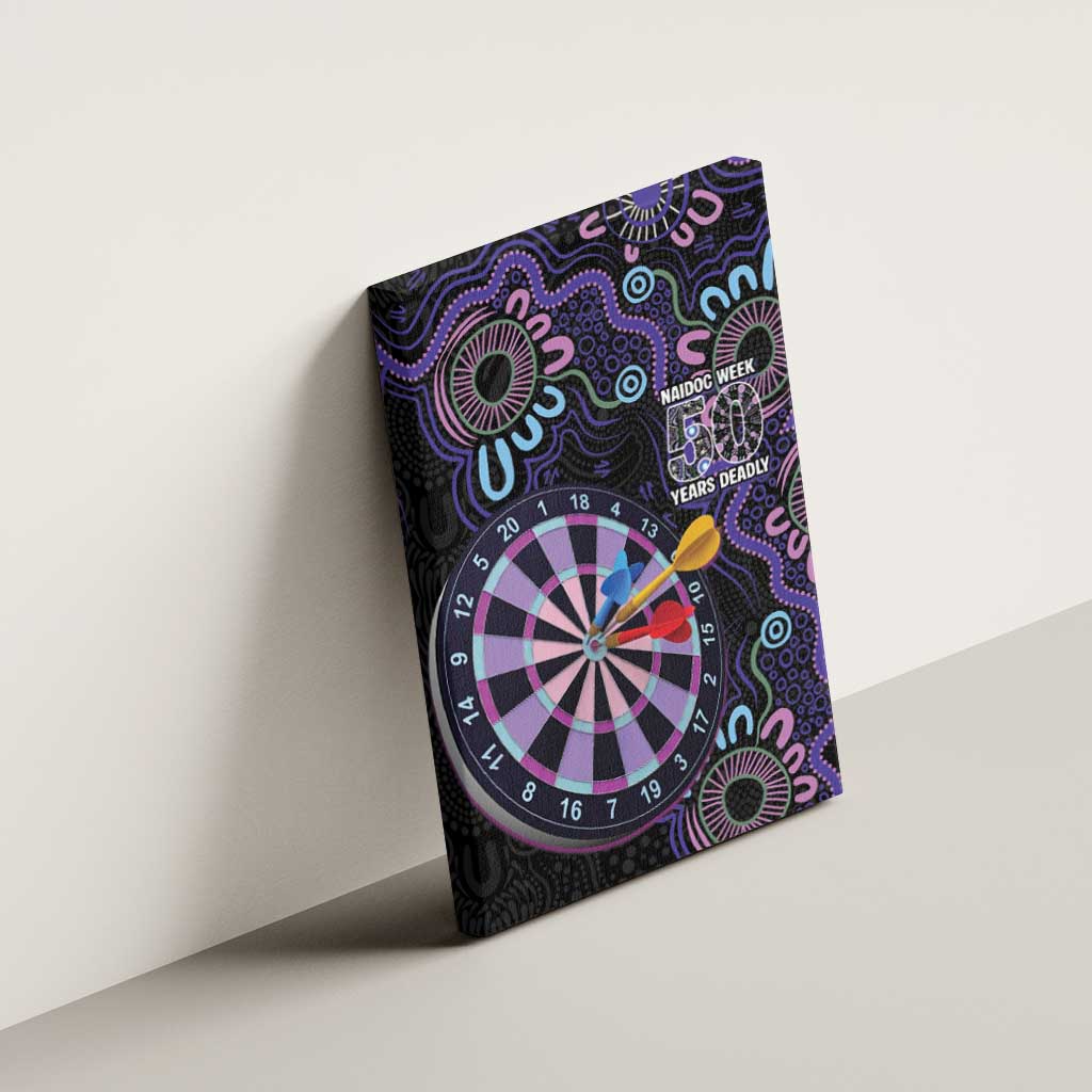First Nations Darts NAIDOC 2026 Canvas Wall Art Aboriginal Dot Art Dartboard Purple