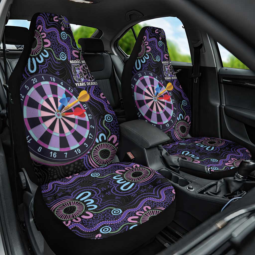 First Nations Darts NAIDOC 2026 Car Seat Cover Aboriginal Dot Art Dartboard Purple