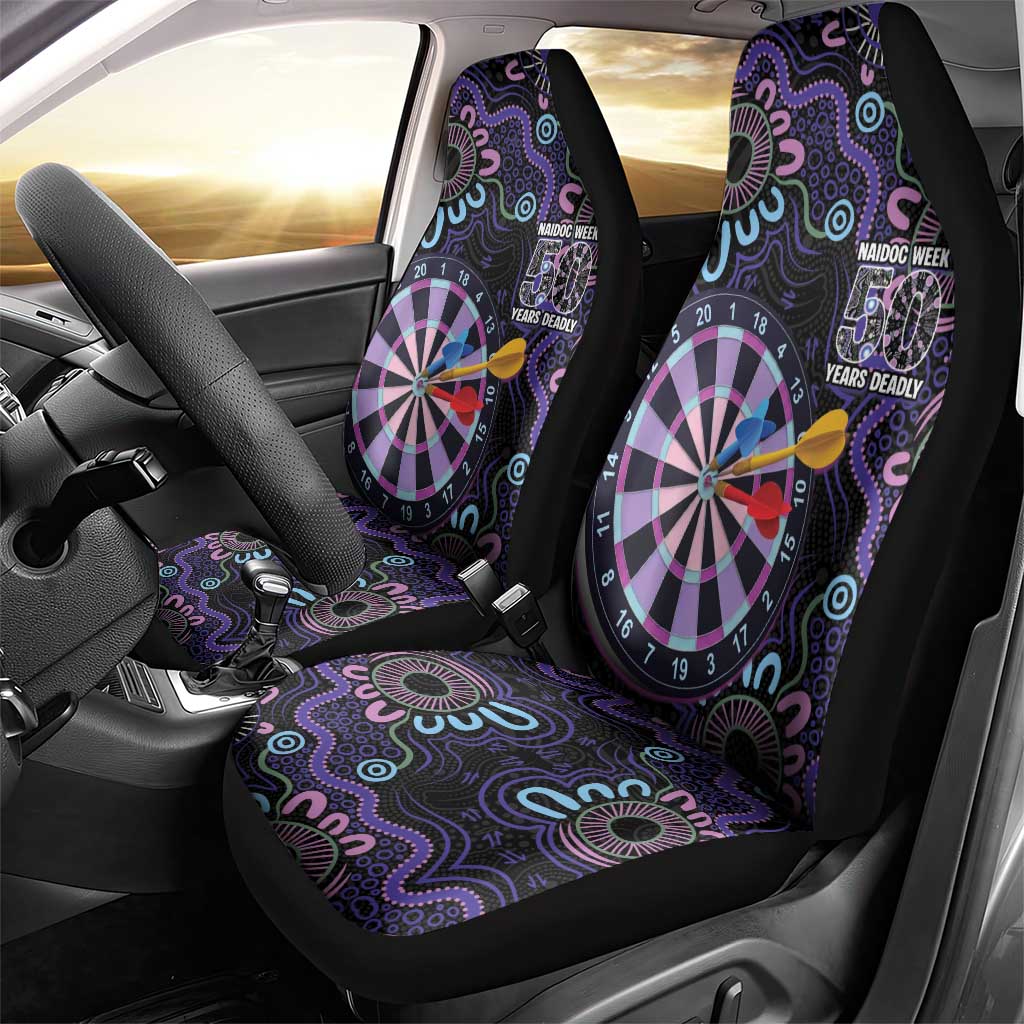 First Nations Darts NAIDOC 2026 Car Seat Cover Aboriginal Dot Art Dartboard Purple