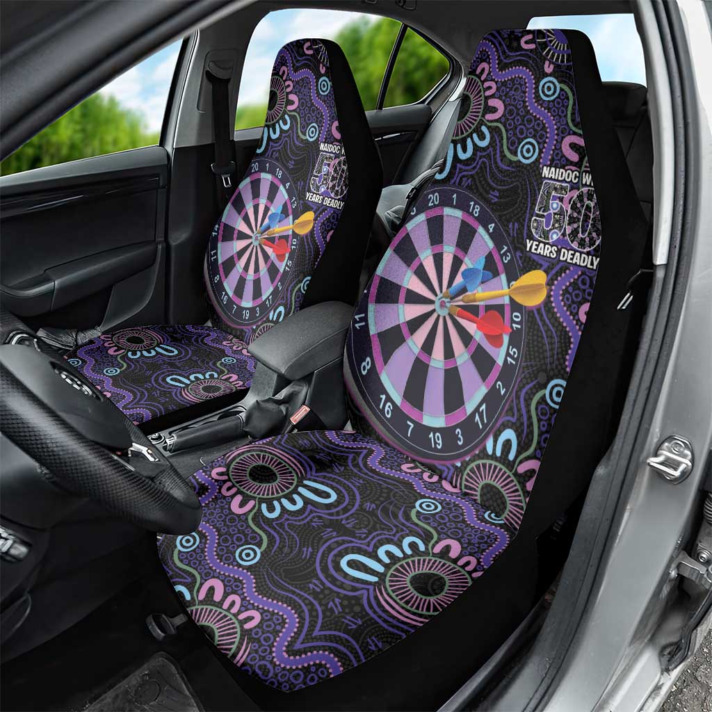First Nations Darts NAIDOC 2026 Car Seat Cover Aboriginal Dot Art Dartboard Purple