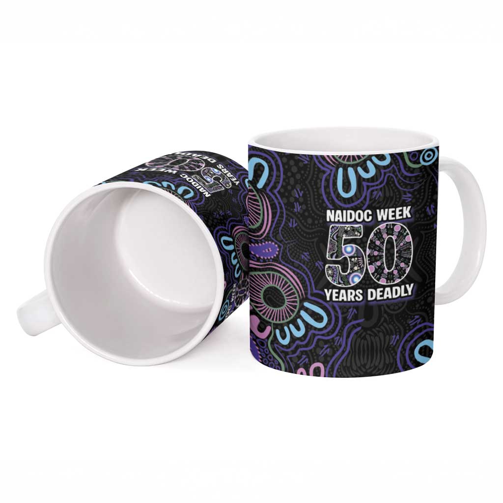 First Nations Darts NAIDOC 2026 Ceramic Mug Aboriginal Dot Art Dartboard Purple