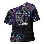 First Nations Darts NAIDOC 2026 Cross Shoulder Shirt Aboriginal Dot Art Dartboard Purple