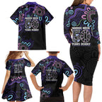 First Nations Darts NAIDOC 2026 Family Matching Long Sleeve Bodycon Dress and Hawaiian Shirt Aboriginal Dot Art Dartboard Purple