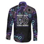 First Nations Darts NAIDOC 2026 Family Matching Mermaid Dress and Hawaiian Shirt Aboriginal Dot Art Dartboard Purple
