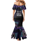 First Nations Darts NAIDOC 2026 Family Matching Mermaid Dress and Hawaiian Shirt Aboriginal Dot Art Dartboard Purple
