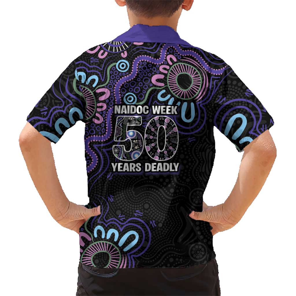 First Nations Darts NAIDOC 2026 Family Matching Puletasi and Hawaiian Shirt Aboriginal Dot Art Dartboard Purple