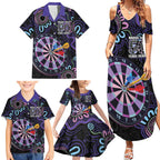 First Nations Darts NAIDOC 2026 Family Matching Summer Maxi Dress and Hawaiian Shirt Aboriginal Dot Art Dartboard Purple