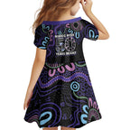 First Nations Darts NAIDOC 2026 Family Matching Summer Maxi Dress and Hawaiian Shirt Aboriginal Dot Art Dartboard Purple