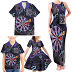 First Nations Darts NAIDOC 2026 Family Matching Tank Maxi Dress and Hawaiian Shirt Aboriginal Dot Art Dartboard Purple