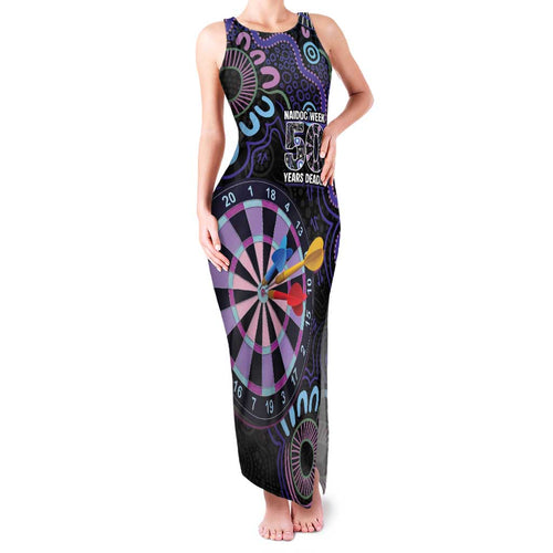 First Nations Darts NAIDOC 2026 Family Matching Tank Maxi Dress and Hawaiian Shirt Aboriginal Dot Art Dartboard Purple