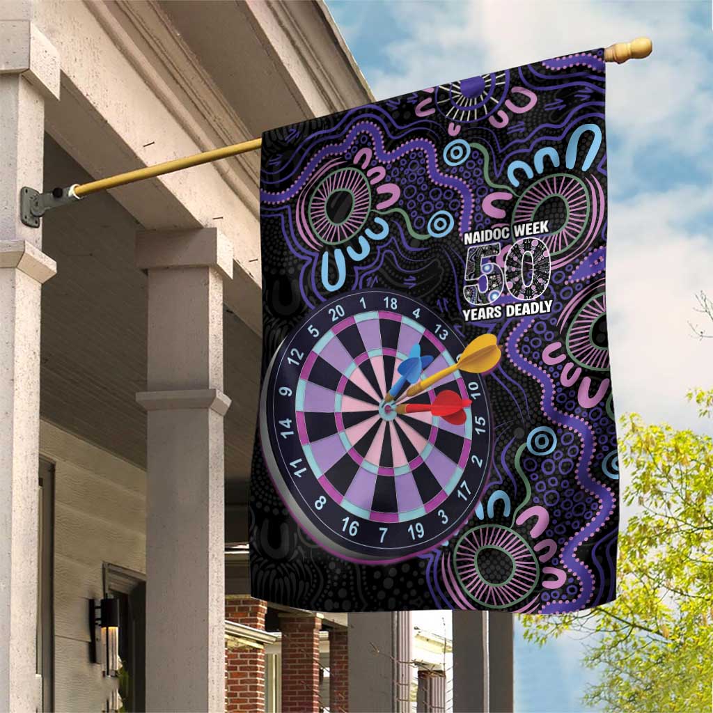 First Nations Darts NAIDOC 2026 Garden Flag Aboriginal Dot Art Dartboard Purple