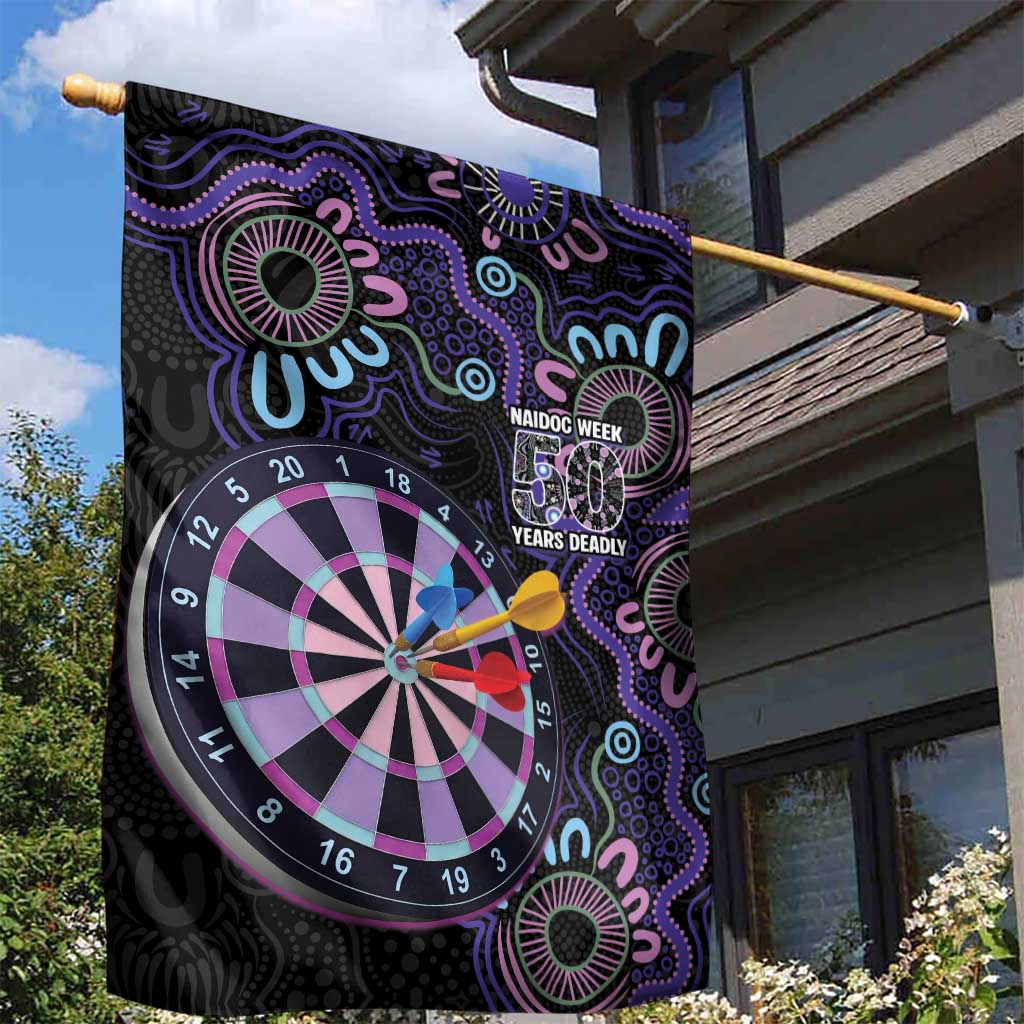 First Nations Darts NAIDOC 2026 Garden Flag Aboriginal Dot Art Dartboard Purple