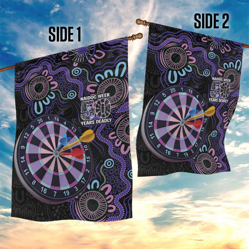 First Nations Darts NAIDOC 2026 Garden Flag Aboriginal Dot Art Dartboard Purple