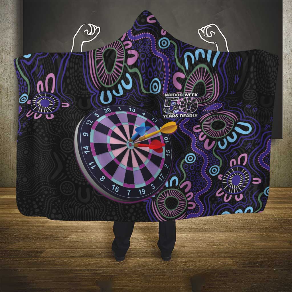 First Nations Darts NAIDOC 2026 Hooded Blanket Aboriginal Dot Art Dartboard Purple