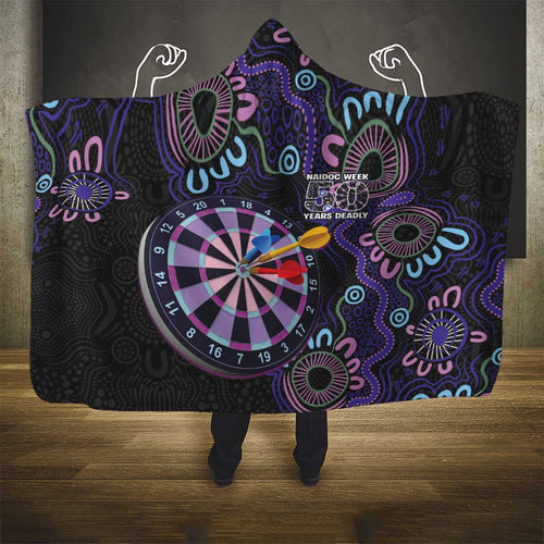 First Nations Darts NAIDOC 2026 Hooded Blanket Aboriginal Dot Art Dartboard Purple