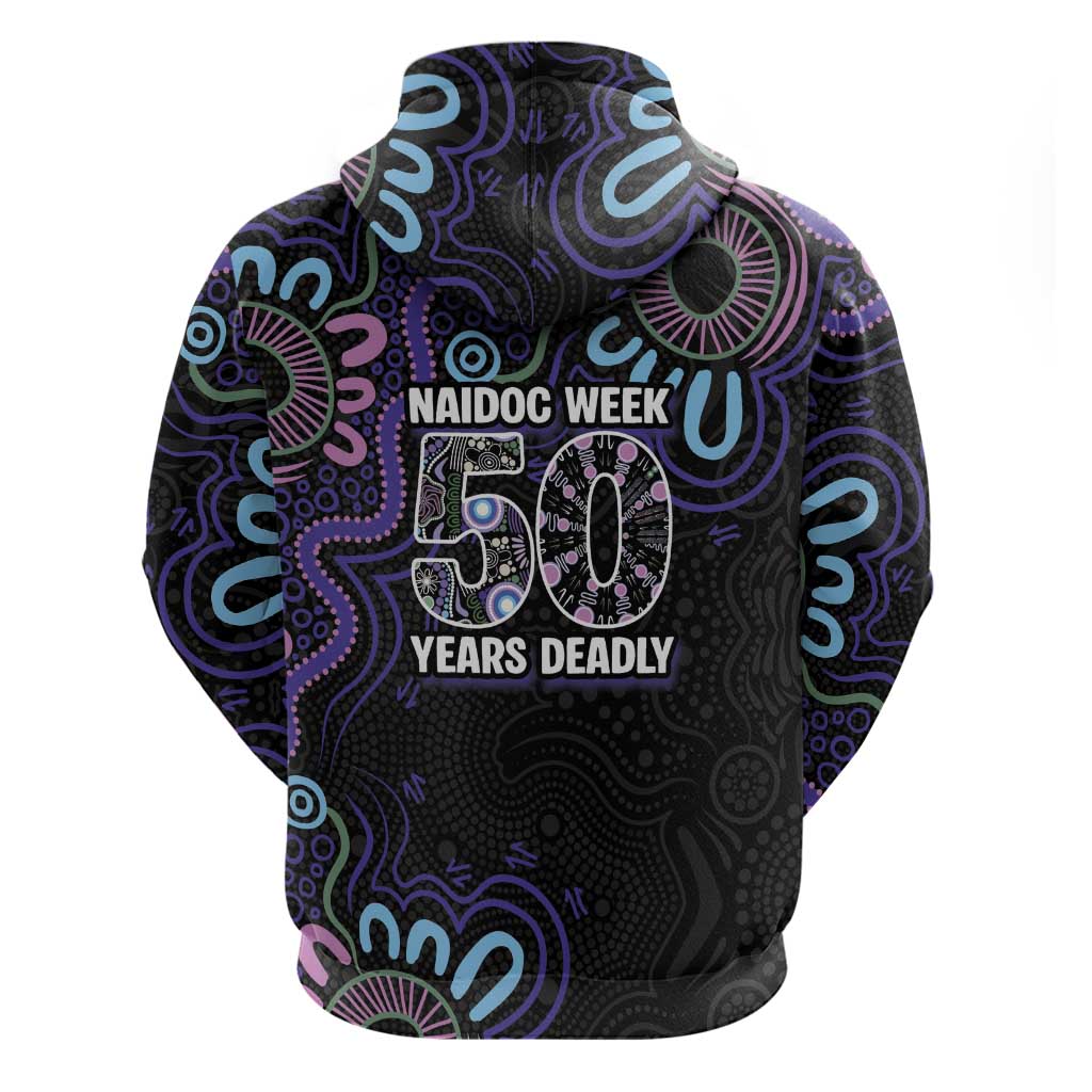 First Nations Darts NAIDOC 2026 Hoodie Aboriginal Dot Art Dartboard Purple