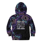 First Nations Darts NAIDOC 2026 Kid Hoodie Aboriginal Dot Art Dartboard Purple