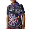 First Nations Darts NAIDOC 2026 Kid Polo Shirt Aboriginal Dot Art Dartboard Purple