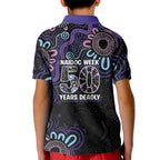 First Nations Darts NAIDOC 2026 Kid Polo Shirt Aboriginal Dot Art Dartboard Purple