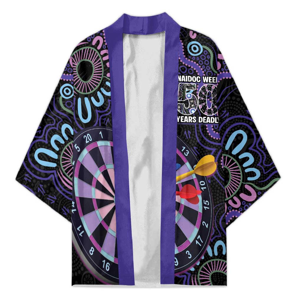 First Nations Darts NAIDOC 2026 Kimono Aboriginal Dot Art Dartboard Purple