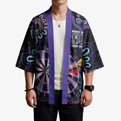First Nations Darts NAIDOC 2026 Kimono Aboriginal Dot Art Dartboard Purple